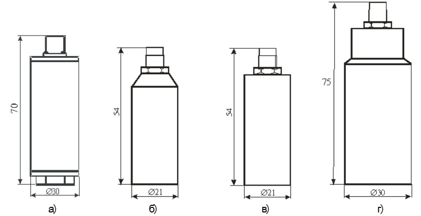 Рис. 4 - Габаритые размеры датчиков