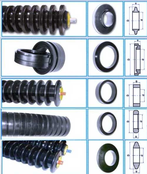 Внешний вид колец резиновых для конвейерных роликов
