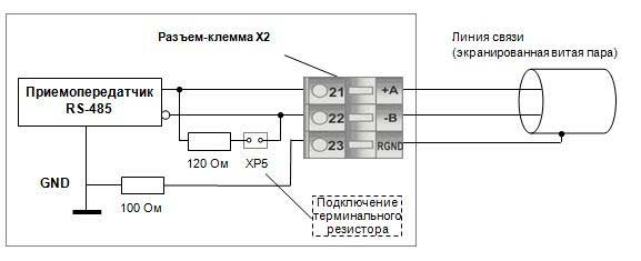 Схема подключения к индикатору