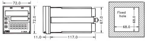 Рис.2. Габариты счетчика FOTEK SC-342