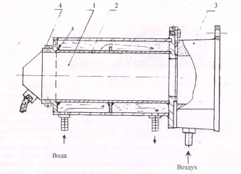 Рис.1 Кожух водяного охлаждения и устройства отдува